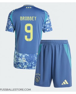 Günstige Ajax Brian Brobbey #9 Auswärts Trikotsatzt Kinder 2024-25 Kurzarm (+ Kurze Hosen)
